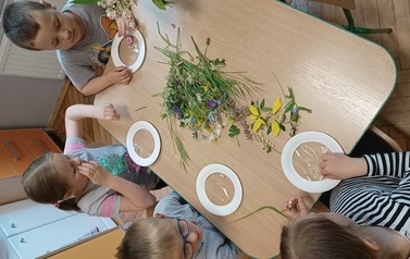 Łąka oczami dzieci - kwiatowy kolaż gr.Tropicieli 4