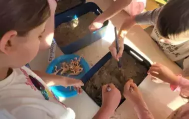 Sensoryczne zabawy z dinozaurami gr. Tropiciele 4