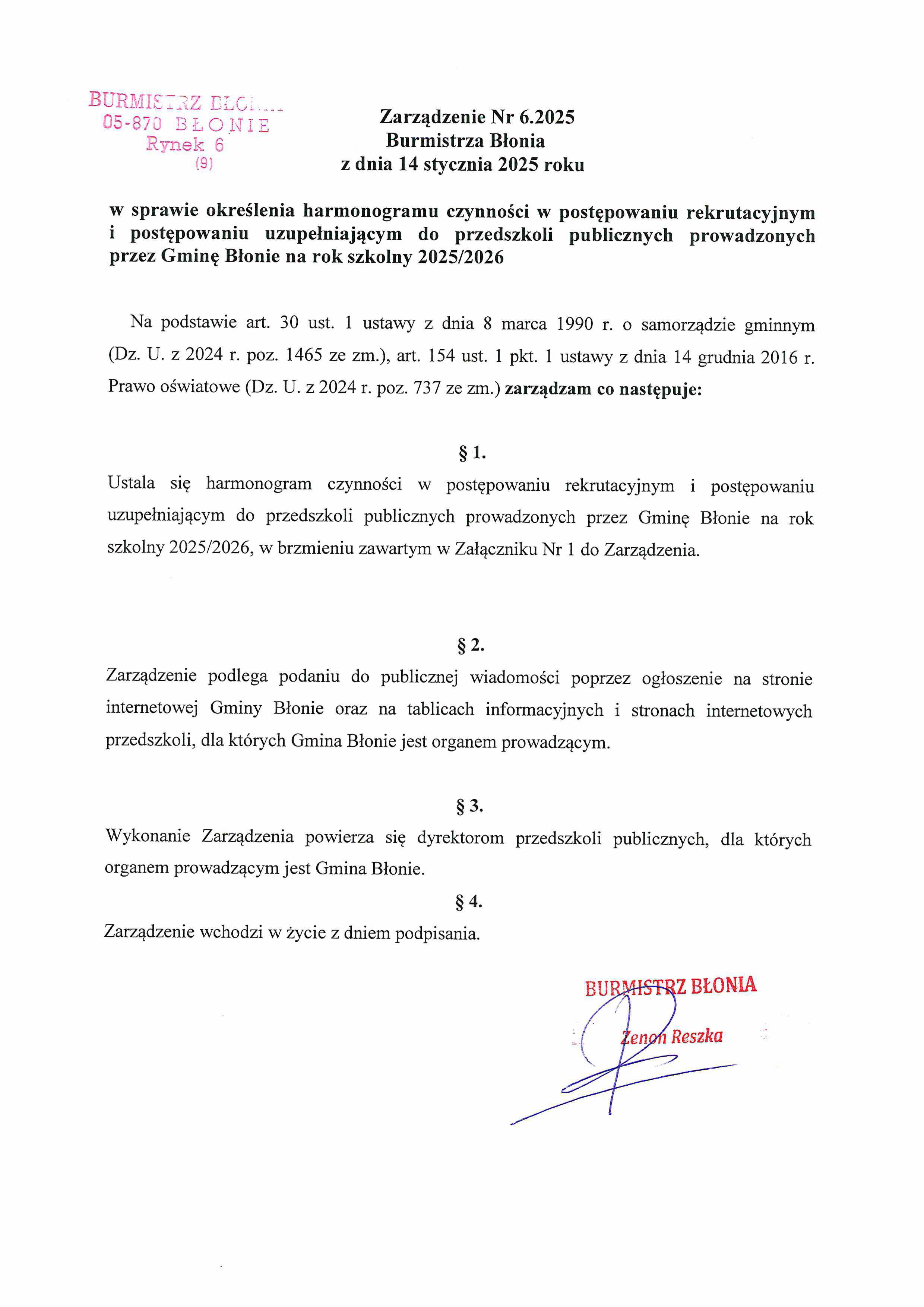 Zarządzenie_6-2025_rekrutacja_przedszkola_25-26